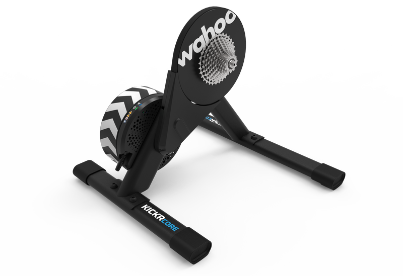 Wahoo KICKR Core 2 with 11 cassette - smart bike trainer on a white background