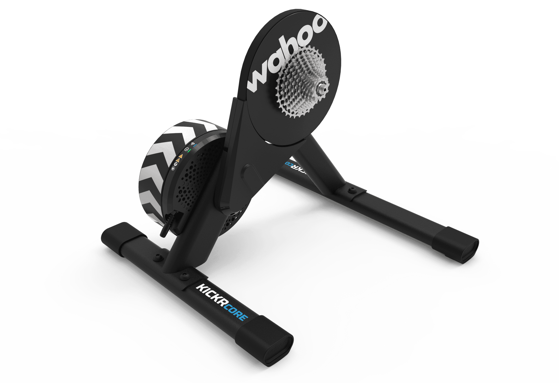 Wahoo KICKR Core 2 with 11 cassette - smart bike trainer on a white background