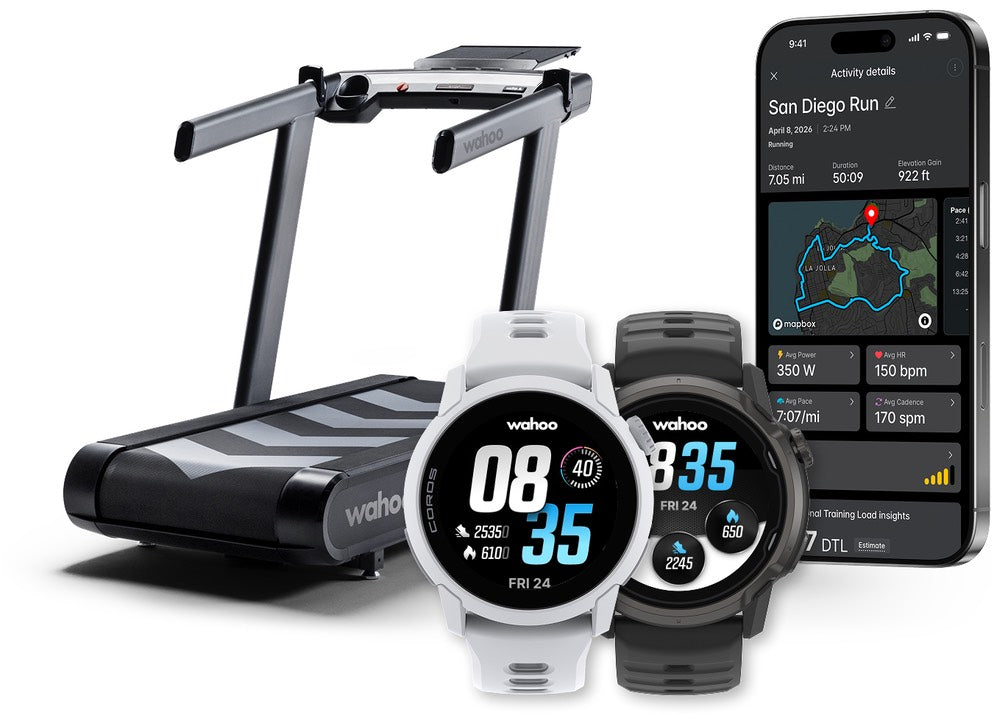 Wahoo and COROS products for training like running - treadmill, GPS watches