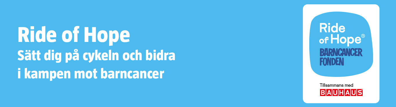Ride of Hope - Barncancerfonden + Bauhaus + Wahoo - Cycla i kampen mot barncancer - banner 2026